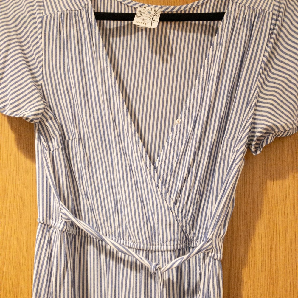 Wrap‎ stripped blue dress